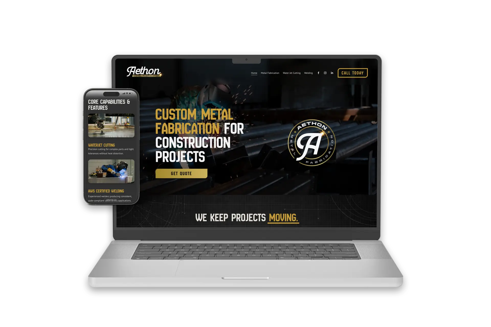 aethon website mockup
